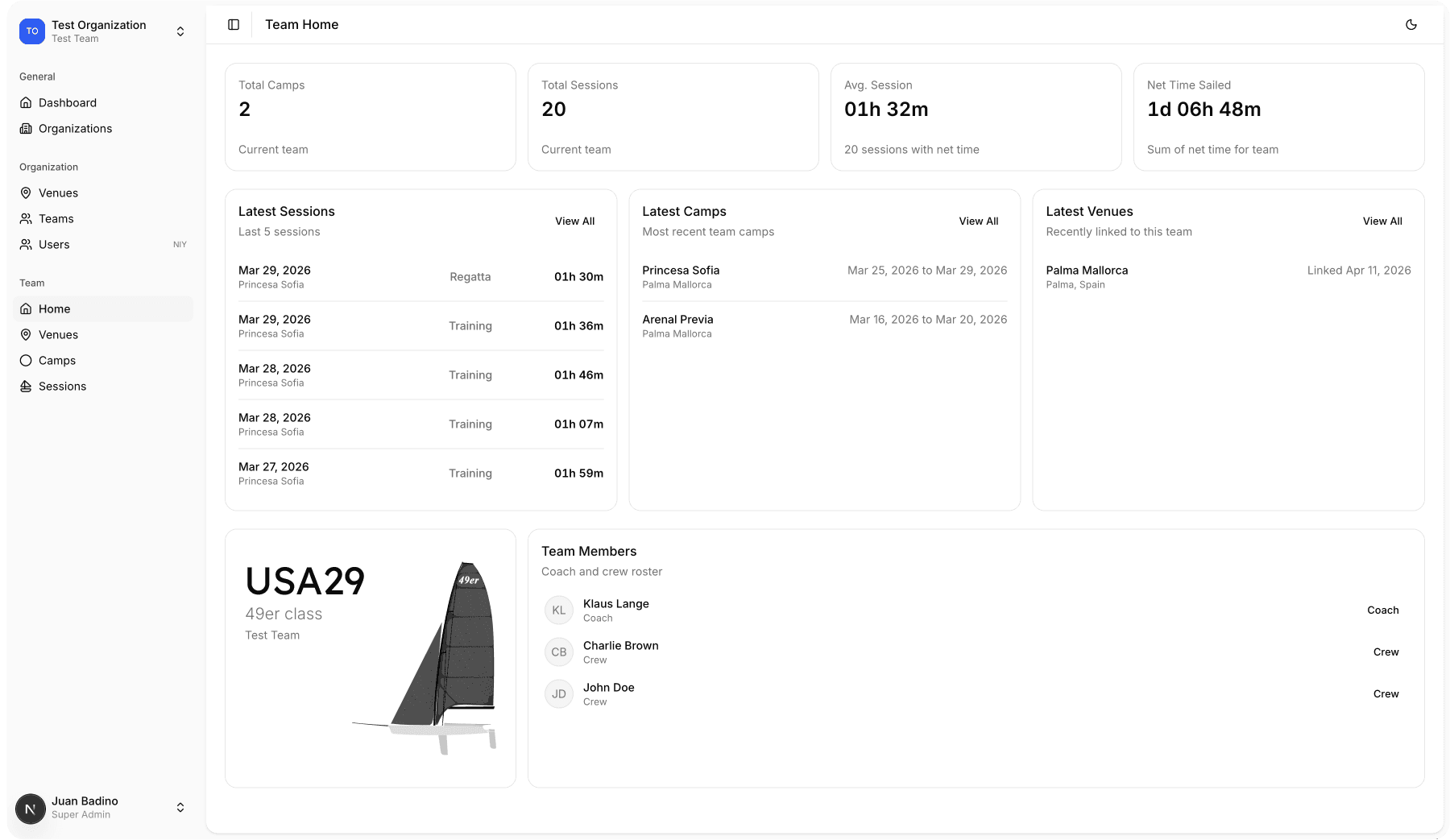 Sailog product screen